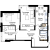 Двухкомнатная - $ 43736 - 78.1 m²