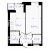 Однокомнатная - $ 22903 - 42.97 m²