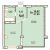 Однокомнатная - $ 21646 - 41.95 m²